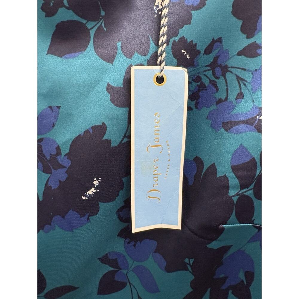 Draper James Womens Floral Structured Mini Dress Teal Blue Cutout Size 12 NWT - Picture 5 of 7